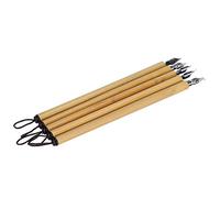 OVAQUIXI Set de Plumas de Bambú Natural con 5 Plumillas, Kit de Dibujo y Caligrafía para Artistas, Dibujantes, Escritura y Pintura, Caja Regalo (juego de plumillas redondas)