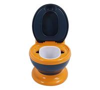 OVAQUIXI Silla de Entrenamiento para Ir Al Baño con Ranura Convexa Elevada y Caja de Almacenamiento para Entrenamiento de Inodoro para Bebés y Niños con un Diseño Elegante (Azul y amarillo)