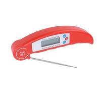 OVAQUIXI Sonda de Temperatura Digital para Carne con Punta de Acero Inoxidable de 11 Cm, Lectura Instantánea en 2-3 Segundos para Parrilla, Cocina, Dulces y Barbacoa (rojo)
