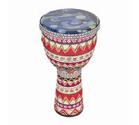 OVAQUIXI Tambor Africano Ligero Djembe Portátil de 8 Pulgadas para Niños, Juego Fácil con Decoración de Tela de Patrón Tradicional (1)