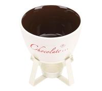 OVAQUIXI Taza de Fondue de Chocolate, Taza de Cerámica para Derretir con Tenedor para Compartir Deliciosas Delicias en Fiestas en Casa (WHITE)