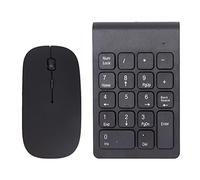 OVAQUIXI Teclado Numérico Inalámbrico y Mouse Combo, 2.4GHz Plug & Play Teclado Numérico de 18 Teclas con Receptor USB 1200 dpi para Laptop, PC, Escritorio