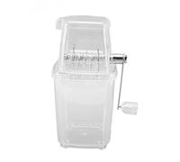 OVAQUIXI Trituradora de Hielo con Manivela, Cuchillas de Acero Inoxidable, Afeitadora de Hielo Manual para Fiestas en el Bar y Batidos (Transparente)