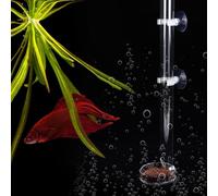 OVAQUIXI Tubo de Alimentación de Camarones para Acuario, Alimentador de Tanque de Peces de Acrílico Transparente con Plato de 7 Cm y 2 Ventosas, Reduce la Flotación de Alimentos y el Desorden para