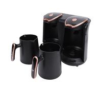 OVAQUIXI Turca de 1200W para 2 Tazas, Máquina de café Eléctrica con Control de Temperatura Ajustable, Dos Sabores Simultáneamente para Hogar y Oficina