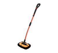OVAQUIXI Varilla Extensible de Aleación de Aluminio con Cepillo Curvo para Lavado de Autos de 15° (Naranja Negro)