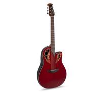 Ovation Celebrity Elite CE44 Mid Cutaway - Guitarra acústica eléctrica (tapa de pícea maciza, cuerpo de liracorda medio-profundo), color rojo rubí - CE44-RR-G