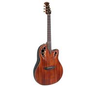 Ovation Celebrity Elite Plus CE44P Mid Cutaway - Guitarra acústica eléctrica (tapa de madera noble, cuerpo de liracorda de profundidad, figura Koa, CE44P-FKOA-G)