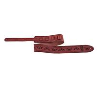 OVATION correa para guitarra de cuero Premium - Signature Multi-Soundhole - Ruby Red - Diseño Multi-Soundhole en relieve - Hecha a mano