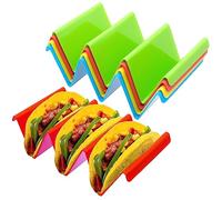 OVBOVA 4 Piezas Soporte para Tacos,Soportes Tacos,Bandejas Porta Tacos,Bandeja para Tacos En Forma De Onda,Plástico Soporte Taco hasta 4 Tacos Cada Uno para para Tacos,Perros Calientes,Aándwiches