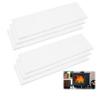 OVBOVA Lana de Cerámica para Bioetanol, 6 Piezas Fibra Cerámica Recortable para Chimeneas, Esponja para Quemador de Etanol/Gel, 30x10x1.3cm (12"x4"x0.5") Blanco