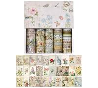 OVDGWC 1 Caja De Sello De Oro Y Cinta De Papel, 1 Paquete De Papel De Material De Flores, Clásico