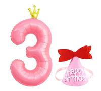 OVDGWC 1 Pieza Número 3 Globo, 1 Pieza De Paja De Soplado