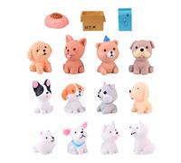 OVDGWC 15 Piezas Adornos para Perros, Decoraciones De Nivel De Caricatura Dulce, Angelavers De Escritorio, Mini Juguetes Creativos, Interesantes Adornos De Decoración De Animales