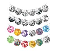 OVDGWC 2 Banderas De Diskola, Coloridos Adornos De Discoteca Plateado, Decoración De Discoteca, Pancartas Decorativas De La Fiesta, Accesorios De Decoración De La Fiesta De Disco