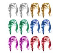 OVDGWC 2 Piezas De Peluca De Aluminio, Peluca Brillante, Accesorios De Actuación, Accesorios De Juego De Roles, Pelucas De Fiesta De Damas