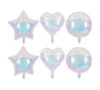 OVDGWC 2 Piezas Globos Redondos, 2 Partes Cinco Veces Globos Estrella Y 2 Partes De Amor, Películas De Aluminio, Globos De Decoración De Fiestas
