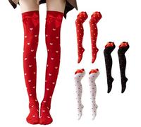 OVDGWC 3 Pares De Calcetines Impresos Por Amor, Calcetines Dulces Dulces, Calcetines De Damas, Accesorios De Ropa, Calcetines Elásticos Y Cómodos