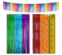 OVDGWC 3 Piezas De Cortinas De Lluvia del Arco Iris, Coloridas Cortinas De Brillo, Fondo Creativo -Porto -Foto -Props, Fondo -Puertas -Colinas, Decoraciones De Coles De Tortura De Fiesta Festiva