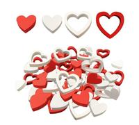 OVDGWC 44 Piezas De Decoración En Forma De Corazón De Madera, Artesanía Artificial De Bricolaje, Decoración De Mesa De Comedor, Decoraciones Románticas