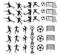 OVDGWC 6 Conjuntos De Temas De Fútbol, Creative Boy Fútbol Complementos, Cupcake Divertido -Topper, Decoración De Pasteles De Fiesta De Cumpleaños para Niños