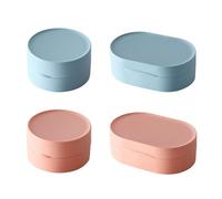 OVDGWC Caja De Jabón De 4 Partes, Caja De Jabón Simple Creativa, Caja De Memoria Multifuncional, Pequeños Contenedores De Jabón, Cómoda Caja De Jabón De Viaje, Caja De Jabón De Plástico