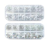 OVDGWC Cajas con Estrasa Acrílico, Accesorios Futuros De Uñas, Decoraciones Brillantes, Diamantes De Imitación Multifuncional Se Pueden Usar para Uñas, Ropa, Maquillaje