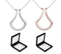 OVDGWC Ollar De Soporte De Anillo De 2 Partes, Caja De Escalera De Joyería De 2 Partes, Collar De Metal De Cuerpo Sólido Simple, Joyería De Moda para Mujeres, Collar Creativo De Remolque
