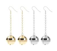 OVDGWC Pares De Aretes De Temas De Discoteca, Aretes Largos De Remolque, Elees Aretes De Personalidad, Pendientes Retro, Accesorios De Ropa (Oro, Plata)