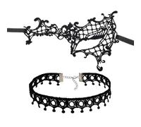 OVDGWC Pieza De Máscara Puntiaguda Hueca Y 1 Pieza De Cuello Superior, Accesorios Personalizados Elees, Accesorios De Ropa De Fiesta, Accesorios para Mujeres para Mujeres