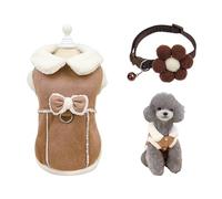 OVDGWC Pieza De Pelaje De Mascotas con Arco, 1 Pieza De Cuello para Mascotas para Flores, Ropa De Lujosa Dulce, Abrigo De Cachorros con Calientes De Invierno con Cuello Ajustable