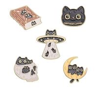 OVDGWC Piezas De Broche Temático De Gatos, Brosche Creativo De Dibujos Animados, Brosche Dulce, Ropa De Lata, Mochila, Sombrero, Sombrero