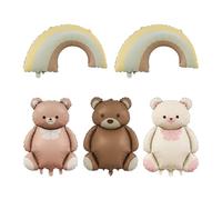 OVDGWC Piezas De Globos De Oso Regenbow Y 2 Piezas De Globos De Arcoiris, Decoración De Cumpleaños para Niños, Dulces Globos De Dibujos Animados, Juegos Inflables para Niños para Niños
