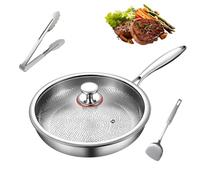 Oveallgo TitanioX - Sartén de Titanio Puro Antiadherente sin Recubrimientos ni Químicos, 100% Titanio, Resistente A Rayones, Calentamiento RáPido, Con Tapa, Apto Para Todo Tipo De Fuegos (M-26cm)