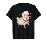 Oveja Amor Arco Iris Adorable Corazón Pintado Cordero Camiseta