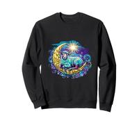 Oveja Celestial en Luna Creciente Cordero Soñador Místico Sudadera