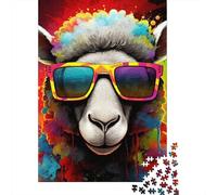 Oveja Colorida Moderna Puzzle de 1000 Piezas Puzzle para Adultos Papel Estilo Artístico Escena Creativa Relajación Decoración Familia Regalo 38x26cm/1000pcs
