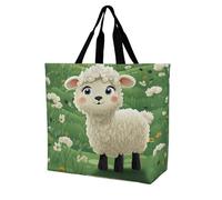 Oveja De Dibujos Animados Linda Bolsa De Compra Moda Bolso De Hombro Duraderas Bolsas De Compra Para Picnic Shopping Almacenar
