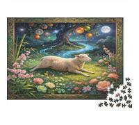 Oveja del Bosque Puzzle para Adultos Puzzle de 1000 Piezas Jardín Nocturno Puzzle de Papel Relajante Decoración Regalo Hogar 70x50cm/1000pcs