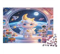 Oveja Espacial Linda Planeta Fantasía Puzzle de 1000 Piezas Papel para Adultos Escena Espacial Soñadora Juego de Puzzle 1000 Piezas Relajación Hogar Regalo 52x38cm/1000pcs