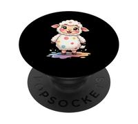 Oveja Estilo Dibujos Animados con Lunares de Colores PopSockets PopGrip Adhesivo
