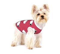Oveja Linda de Dibujos Animados, Oveja Blanca, Oveja roja Impresa,Camiseta de algodón sin Mangas para Mascotas, Chaleco Transpirable, Suave y elástico para Cachorros,L