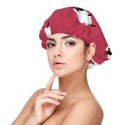 Oveja linda de dibujos animados, oveja blanca, oveja roja impresa,Gorro de dormir de satén para adultos - Gorro de dormir elástico para mujer, cubrecabello nocturno
