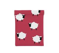 Oveja Linda Dibujos Animados Oveja Blanca Estampado Rojo, Squeeze Top Wallet Bolsa de Almacenamiento para Mujer Monedero pequeño Bolsa de Cambio