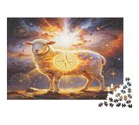 Oveja mística Luminosa Puzzle de 1000 Piezas Papel para Adultos Cielo Nocturno fantástico Juego de Puzzle 1000 Piezas Relajación Decoración Regalo 70x50cm/1000pcs