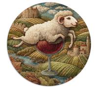 Oveja Saltando en una Copa de Uvas 1000pcs (67.5x67.5cm) Rompecabezas para Adultos - Pintura medievalJuguete De Bricolaje