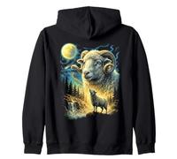 Ovejas Aullando a la Luna Meme Funny 90's Oveja Cordero Sudadera con Capucha