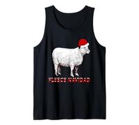 Ovejas con Sombrero de Papá Noel y Forro Polar de Juego de Palabras Navidad Camiseta sin Mangas