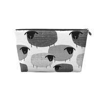 Ovejas Divertidas sobre Fondo Gris, Bolsa de artículos de tocador Bolsa de Maquillaje Bolsa de cosméticos Bolsa de artículos de tocador de Viaje portátil