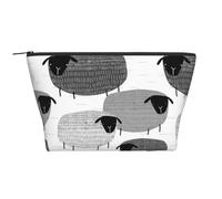 Ovejas Divertidas sobre Fondo Gris, Bolsa de artículos de tocador Bolsa de Maquillaje Bolsa de cosméticos Bolsa de artículos de tocador de Viaje portátil